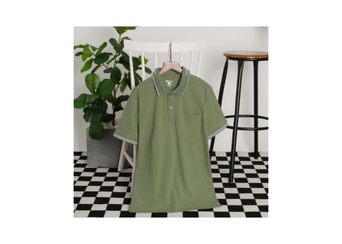 ÁO THUN POLO BASIC COTTON SB - MÀU RÊU